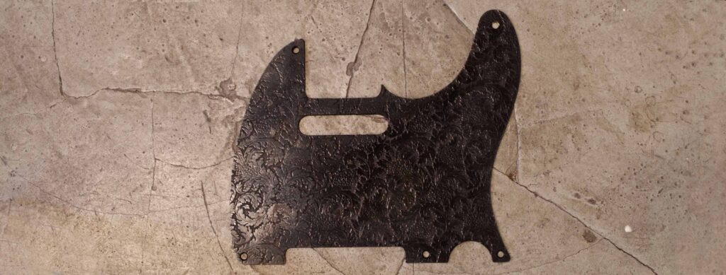 Metal Pickguard Tele Black with Pattern