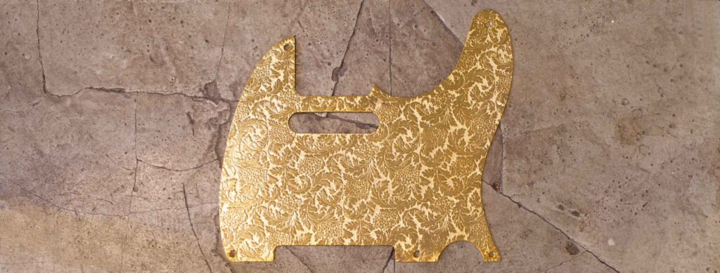 Metal Pickguard Tele Gold with Pattern