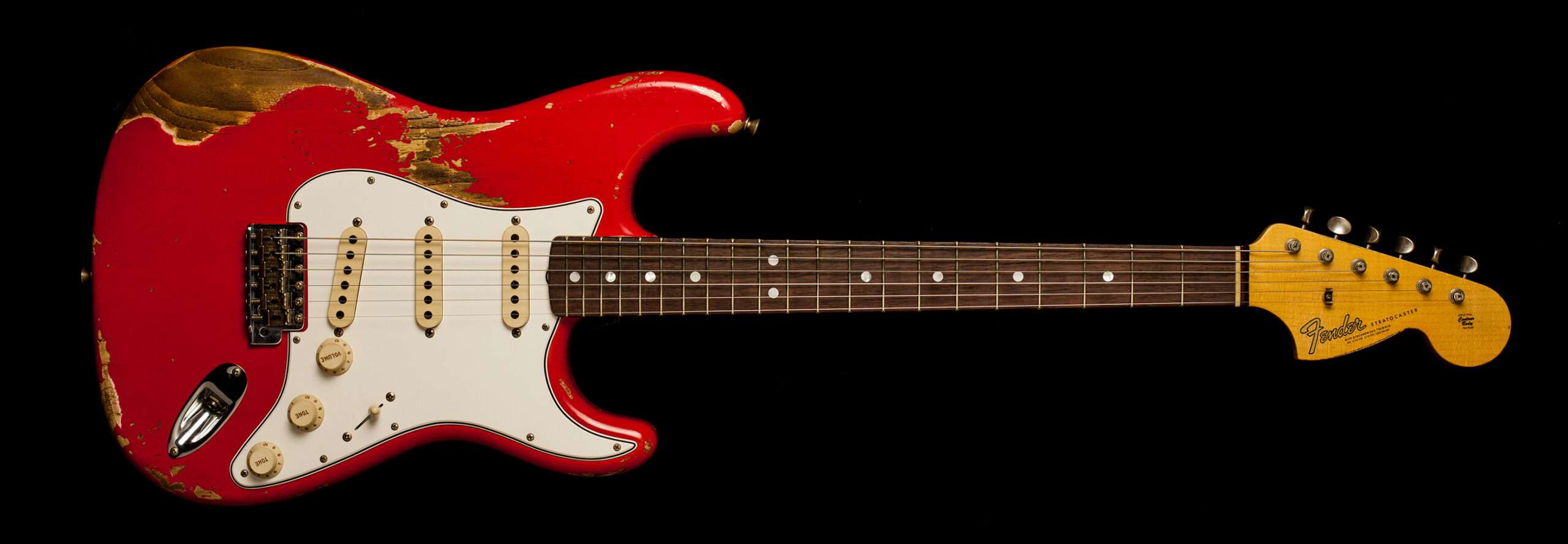 Fender Stratocaster '66 Heavy Relic Hot Rod Red - Gitarren