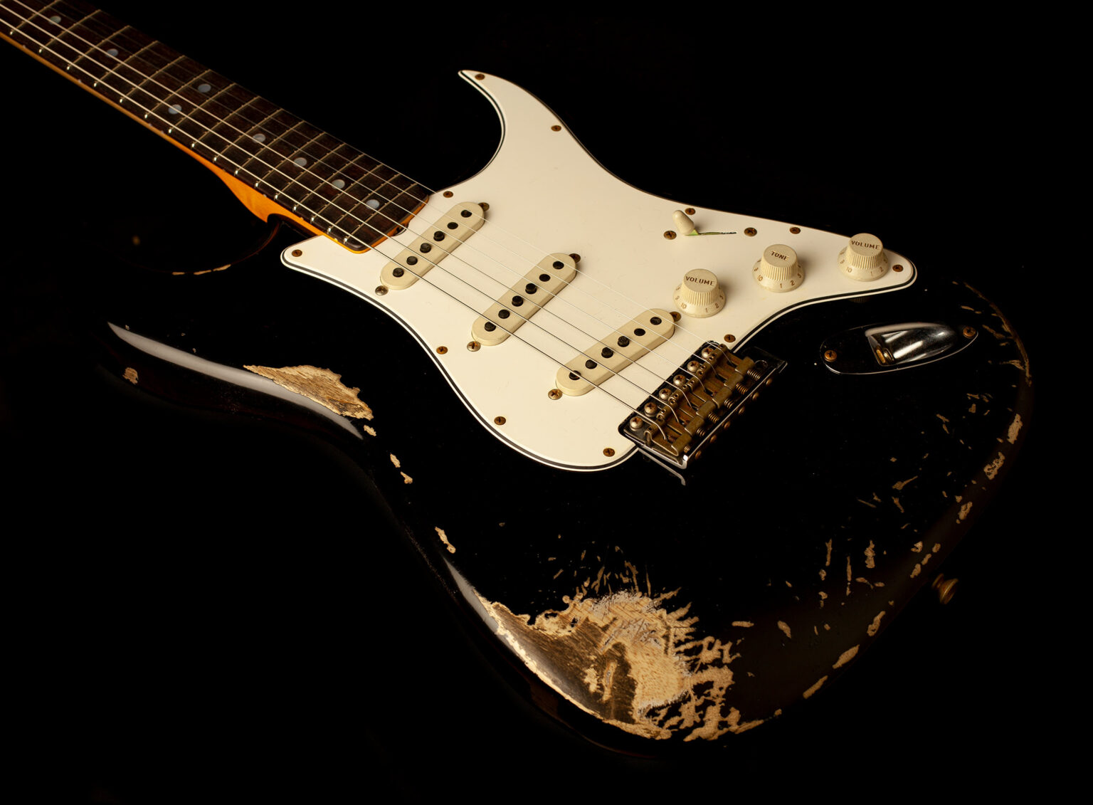 Fender Stratocaster '66 Faded Black Heavy Relic – Bild 6