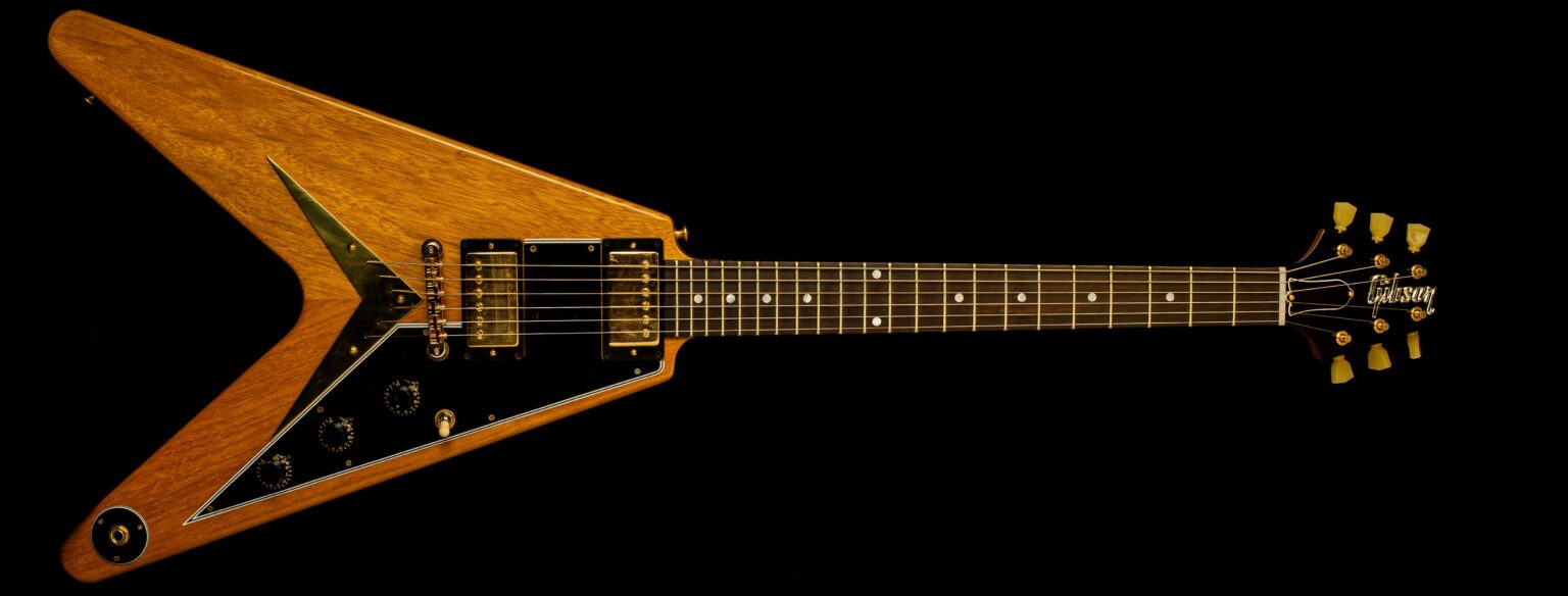 Gibson Korina Flying-V 1958 Reissue Black Pickguard