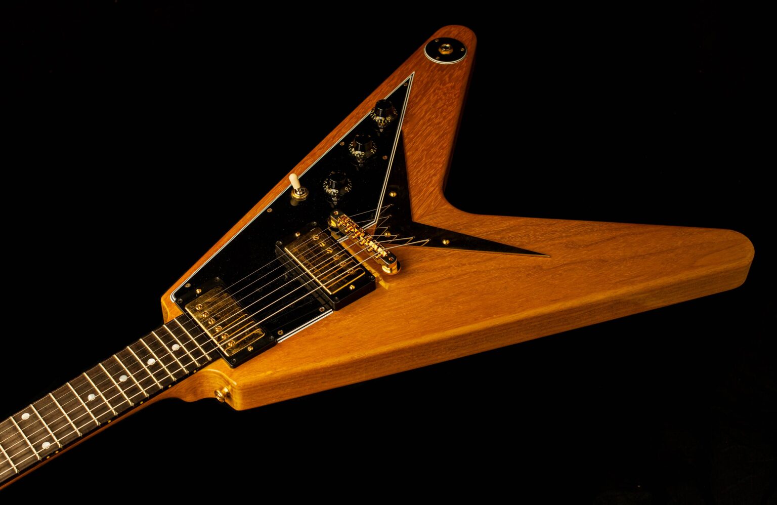 Gibson Korina Flying-V 1958 Reissue Black Pickguard - Image 4