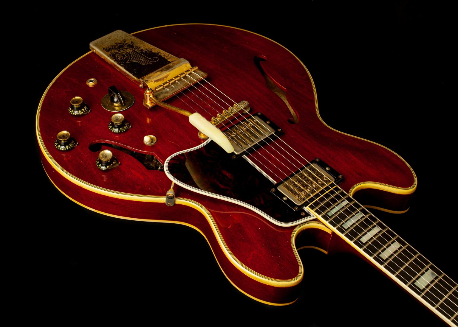 Gibson ES-355 TDC Maestro Lyra Vibrola Cherry 1966 - Image 6
