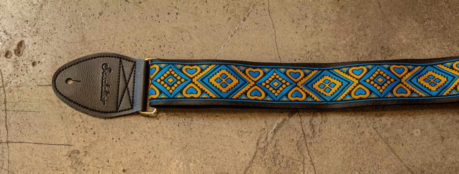 Souldier Strap Sage Turquoise/Gold on Black Vegan