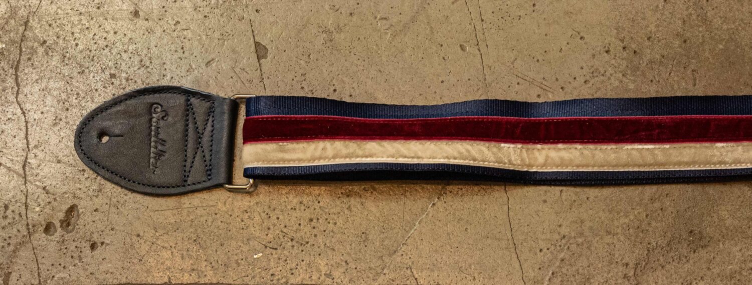 Souldier Strap Double Offset Racing Stripe Burgundy/Cream on Navy