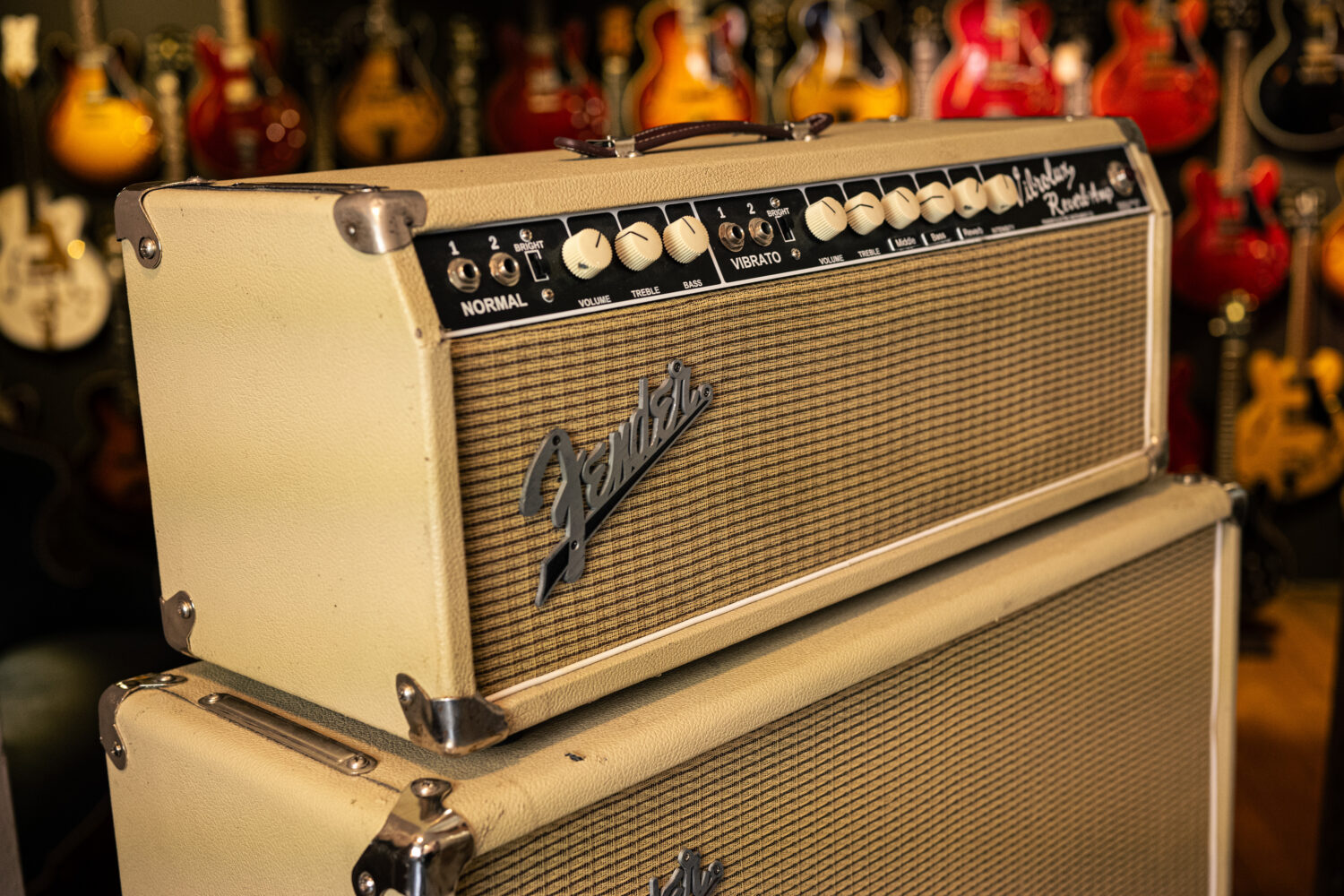 Fender Vibrolux Piggyback Blonde 80's – Bild 6