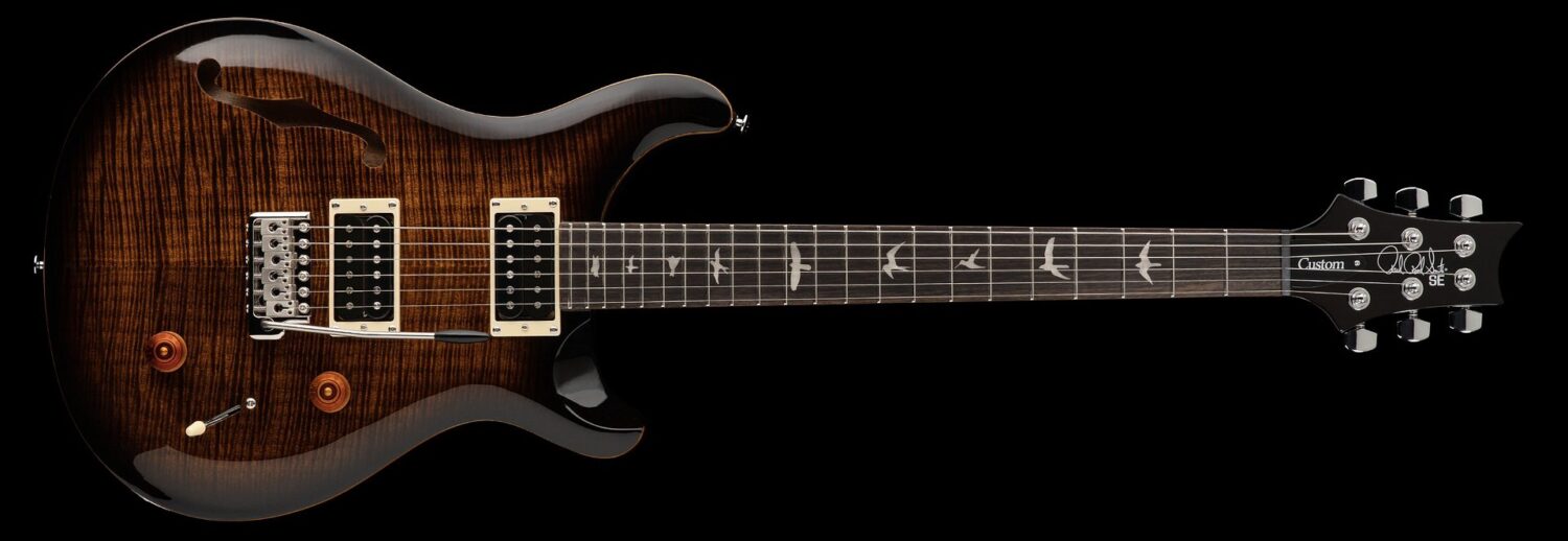 PRS SE Custom 22 Semi-Hollow Black Gold Burst