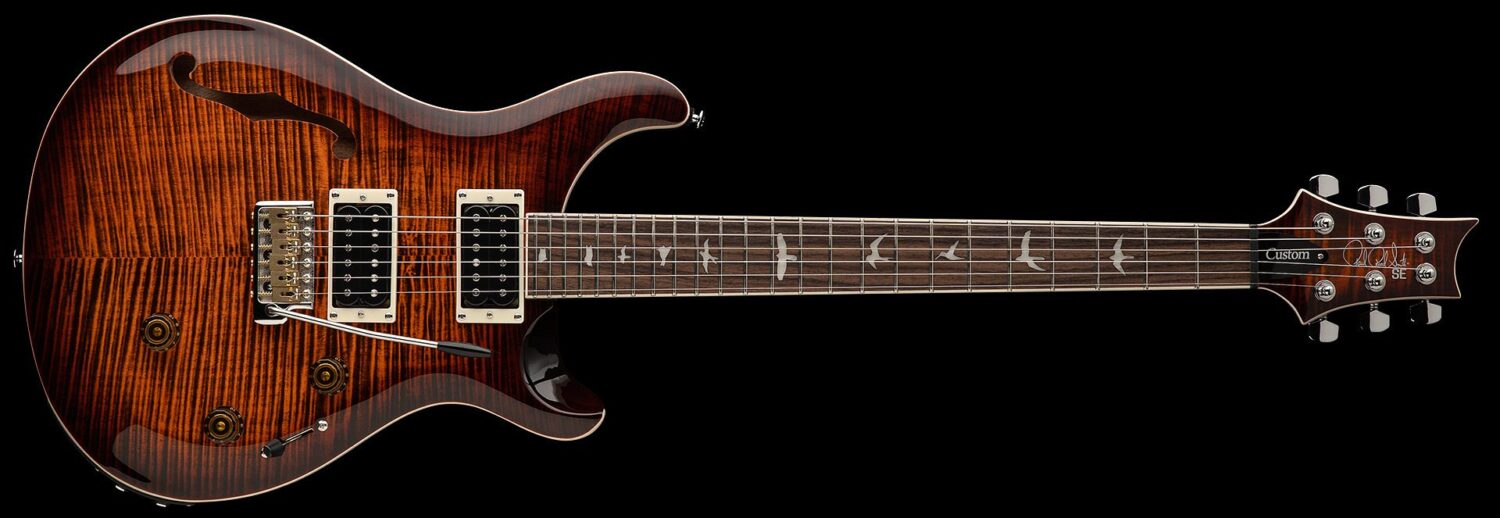 PRS SE Custom 24 Semi-Hollow Piezo Orange Tiger Smokeburst