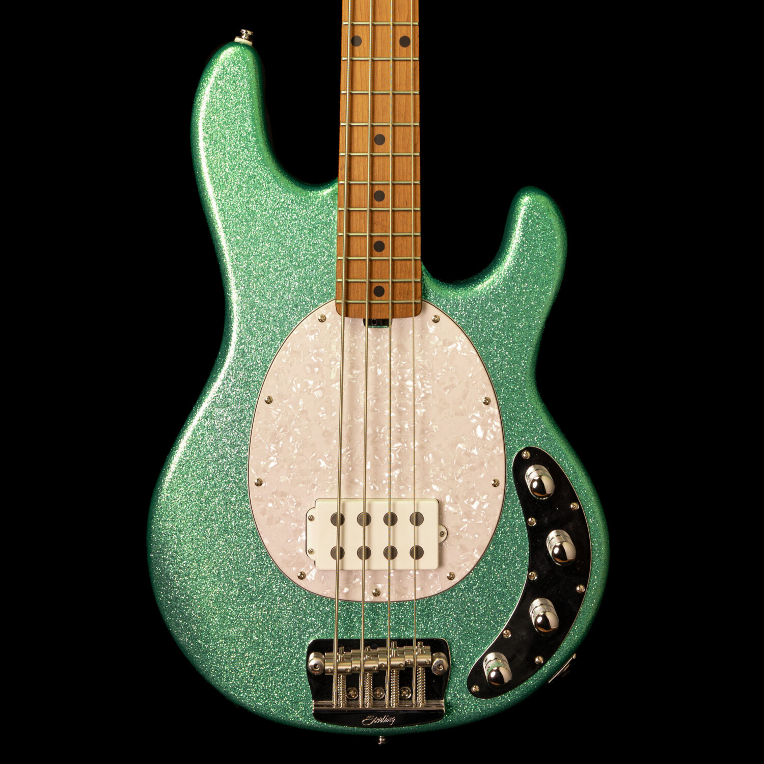 Sterling by Music Man Stingray RAY34 Roasted Maple Seafoam Sparkle - Image 2