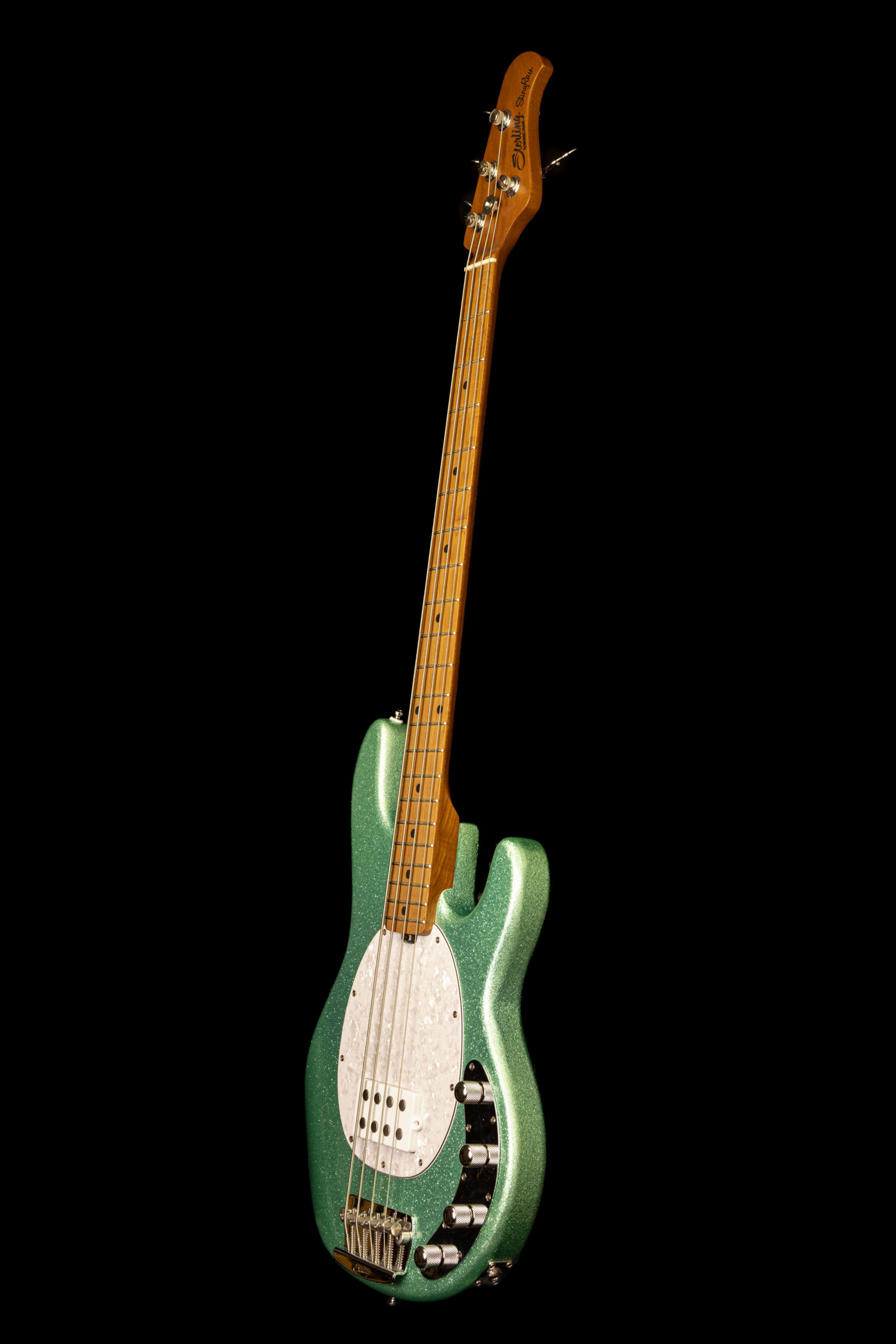 Sterling by Music Man Stingray RAY34 Roasted Maple Seafoam Sparkle - Image 4