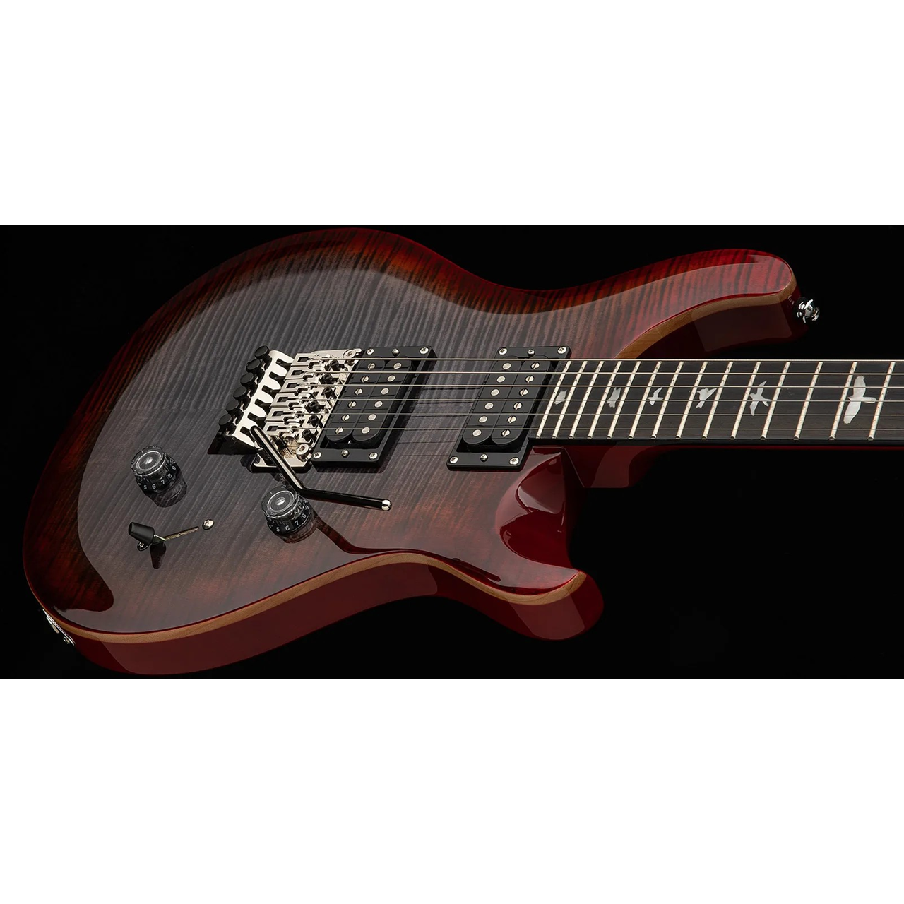 PRS SE Custom 24 "Floyd" Charcoal Cherry Burst - Image 3