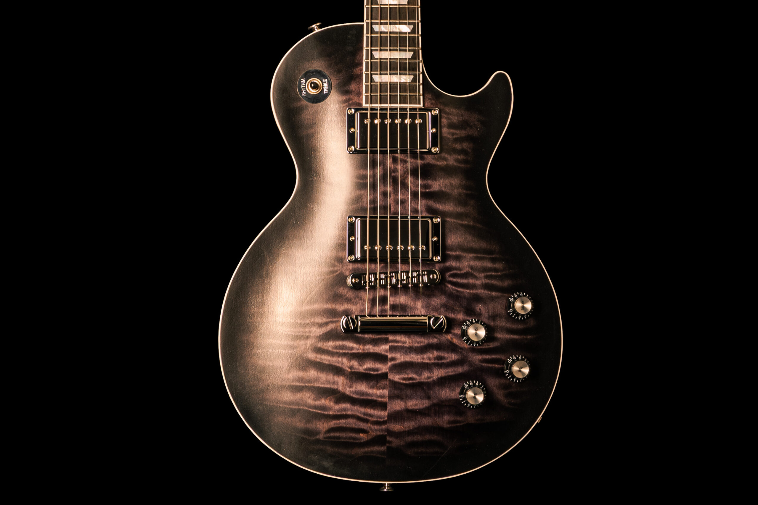 Gibson Les Paul Modern Quilt Mark Morton Trans Ebony Burst Satin - Image 2