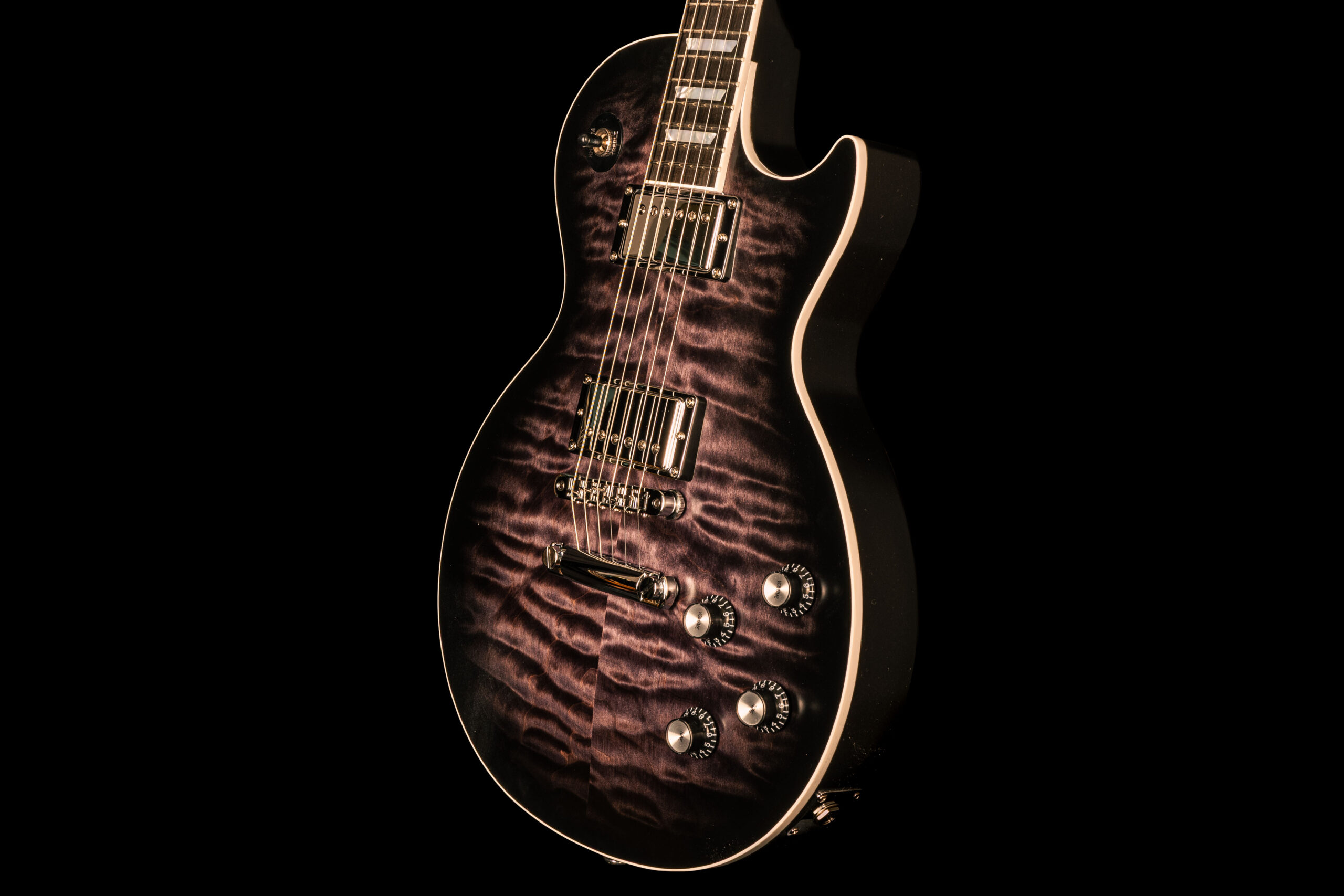 Gibson Les Paul Modern Quilt Mark Morton Trans Ebony Burst Satin - Image 4