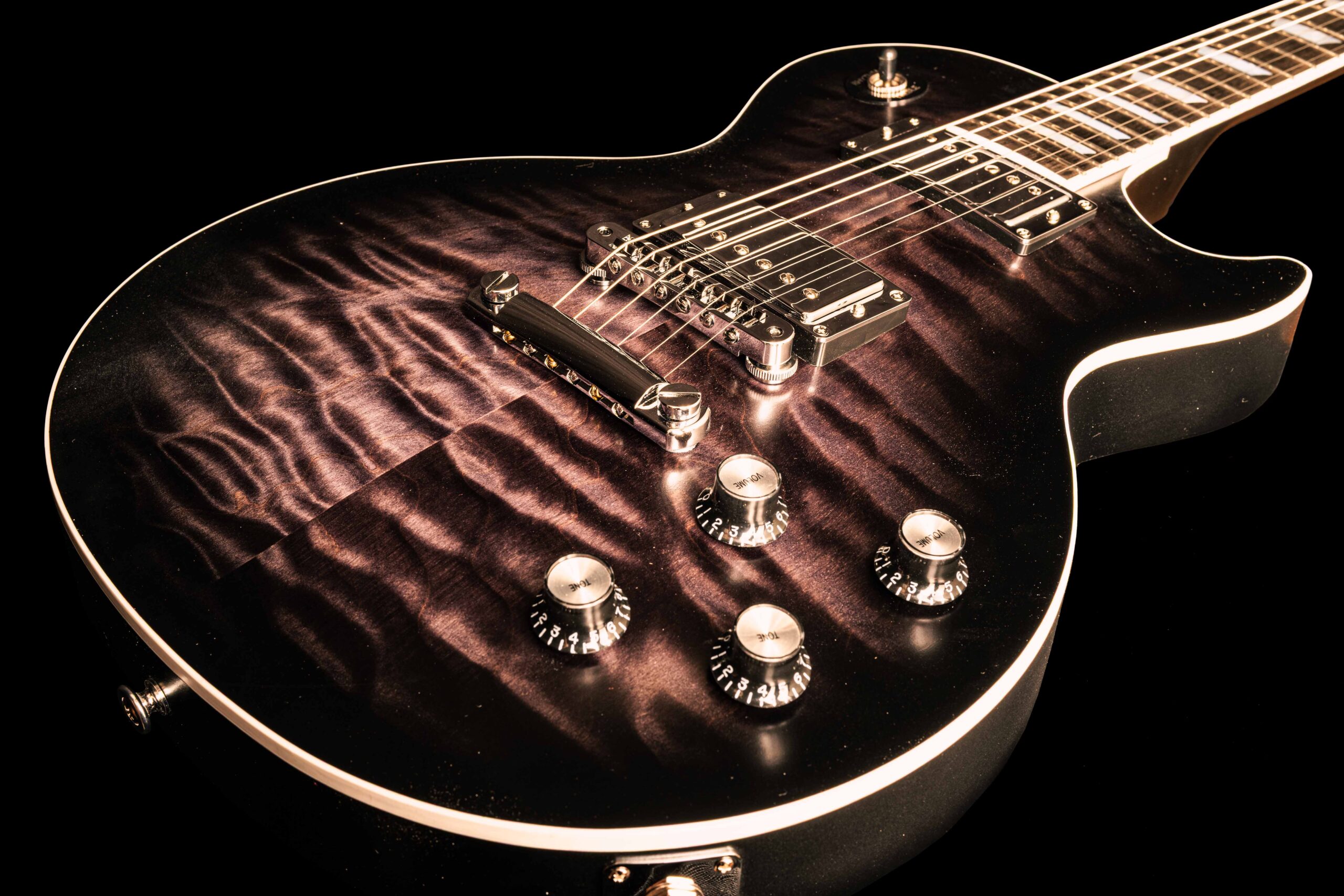 Gibson Les Paul Modern Quilt Mark Morton Trans Ebony Burst Satin - Image 6